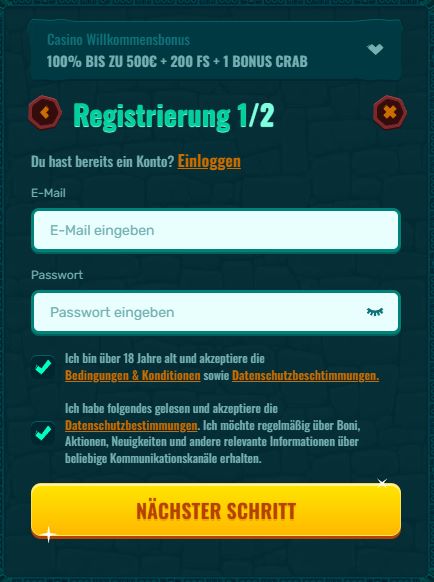 Spinanga Casino Registrierung